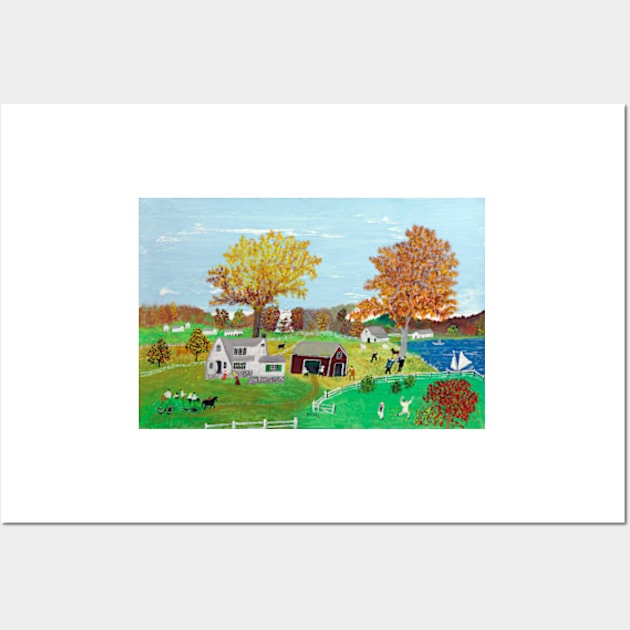 Grandma Moses Early Fall Art Print 1951 Anna Mary Robertson Naïve Art Primitivism Wall Art by ZiggyPrint